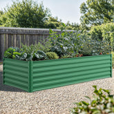 YITAHOME front view galvanized raised bed showing sturdy construction and large planting area