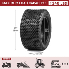 YITAMOTOR tire mounted on a riding mower illustrating smooth, quiet operation