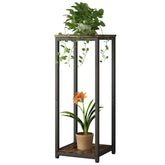 YIZAIJIA front view of two-tier plant stand showing compact vertical storage and neat display