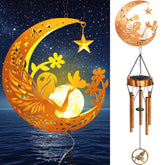YJFWAL front view showing moon fairy wind chime and aesthetic benefit