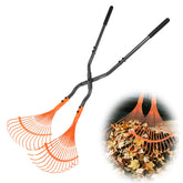 YLSAZL front view of leaf grabber rake showing full long-handle for ergonomic reach
