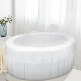yoande front view of inflated birth pool showing roomy interior and comfort