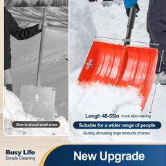 Yocada shovel in use clearing a driveway for faster, less-strenuous snow removal