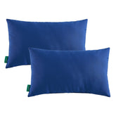 YOOZEKU front view of navy pillow pair showing clean lines and color