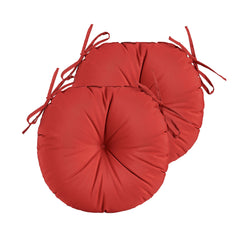 YOOZEKU front view of red round cushions showing neat stitching and color durability