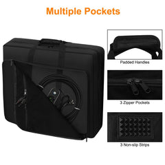 Yorkenbe front pocket open with cables and charger organized for quick access
