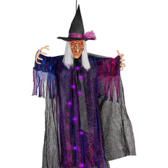 yosager front view of life-size witch showing full height and spooky posture