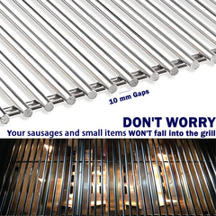 YOUFIRE grates beside a ruler showing 19.5 inch fit for accurate size confirmation