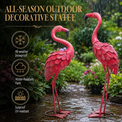 YOUKI flamingo close-up of paint texture showing weather-resistant finish