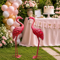 YOUKI flamingo stake and foot detail demonstrating stable ground anchoring