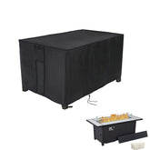 Youlvy front view of cover protecting rectangular fire pit, weather protection
