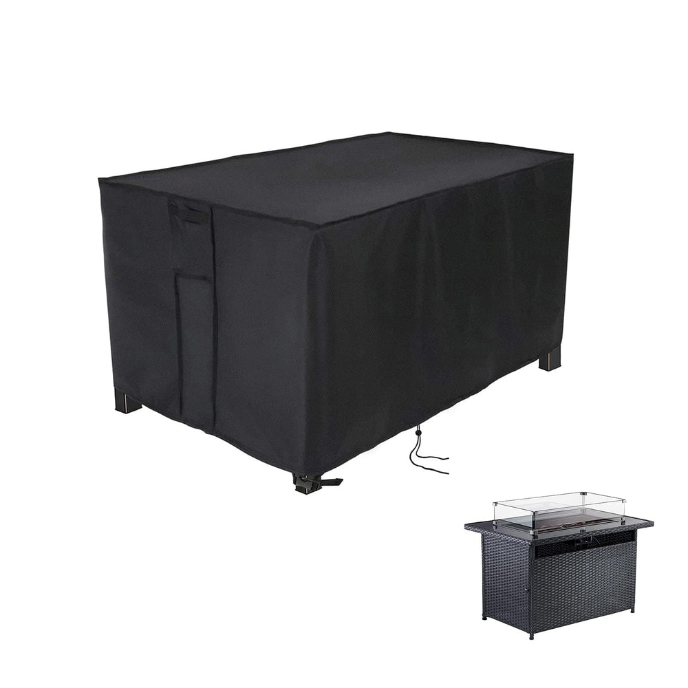 Youlvy front view showing full rectangular cover protecting firepit table