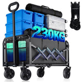 YOVOBUSS front view of open wagon showing capacity and portability