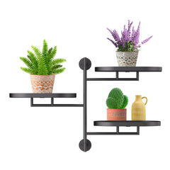 YQSLYSF front view of rotating plant stand showing modern black display benefit