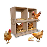 YRKUOEFD front view two-tier nesting box shows protected laying spaces and easy access