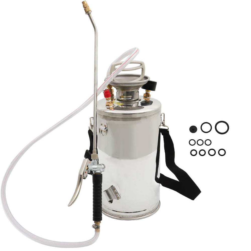 YSMN stainless steel sprayer front view showing sturdy build and portability benefits