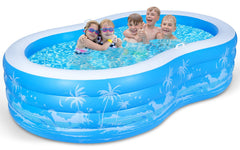 YUEPOOL front view of inflated pool showing roomy backyard setup and easy entry