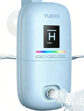 YUERO front-facing unit on tub showing compact design and strong jets for quick relaxation