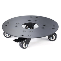YUjieSTC front view showing sturdy black plant caddy and benefits of mobility