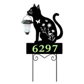 YY-Ladybug front view of cat stake showing lantern and design benefit of whimsical curb appeal