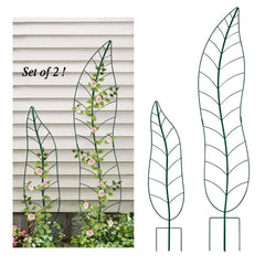 YY-Ladybug front view of green leaf trellis showing full height and decorative shape