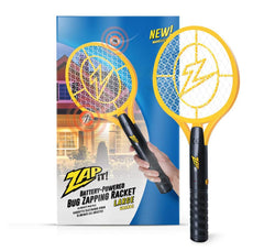 ZAP IT! front view of large yellow racket showing full frame and grid for fast pest removal