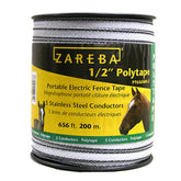 Zareba polytape front packaging showing product and spool — clear identification benefit