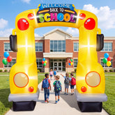 ZeahVeyora school bus arch front view showing cheerful welcome benefit