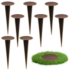 Zealor front pack showing eight brass property line markers, durable and ready to install
