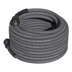 Zebra Clean front view of coiled 50ft hose showing compact storage benefit