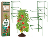 ZeeDix front view of four boxed square tomato cages showing ready-to-assemble kit benefits