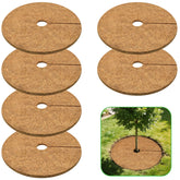 ZeeDix front view of six coir tree rings showing neat packaging and coverage benefit