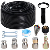 Zejoot front packaging showing complete sewer jetter kit with accessories for fast setup