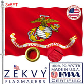 ZEKVY USMC flag front view showing vivid colors and clear emblem
