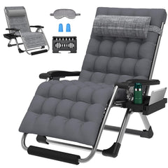ZENPETIO front view of oversized zero gravity chair showing roomy seat and cushion for comfort