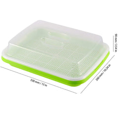 ZEONHAK clear lid close-up showing humidity retention and visible sprout monitoring