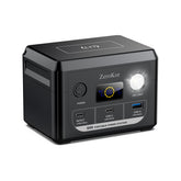 ZeroKor front view showing compact power station and brand for portable charging