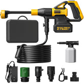 ZestZenith front view showing handheld pressure washer and compact design benefit