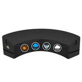 Zettum curved cover front view showing full arc protection and neat fit