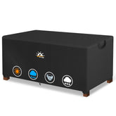 Zettum front view covered coffee table showing full protection and neat fit