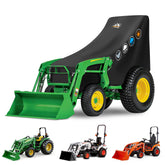 Zettum front view of cover on tractor showing seat protection benefit
