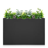 Zezgeuro front view of galvanized planter showing durable weatherproof finish