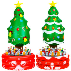 Zhanmai inflatable Christmas tree cooler front view showing festive design and utility
