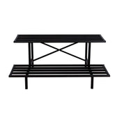 Zhongma front view of 2-tier plant stand showing sturdy support and space savings
