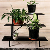 Zhongma 3-tier front view showing sturdy frame and three shelves for display