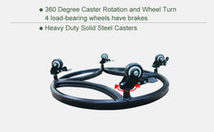 Zhongma caster brake detail showing locked wheel for secure planted position