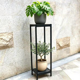Zhongma front view two-tier plant stand showing balanced display benefit