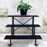 Zhongma front view of the 3-tier metal plant stand showing sturdy frame and tiers benefit durability