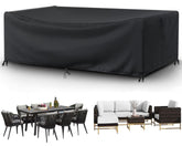 Ziewee front view showing full rectangular table cover protecting furniture