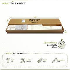Zippity Outdoor Products fence beside a foot for size comparison illustrating compact, decorative benefit